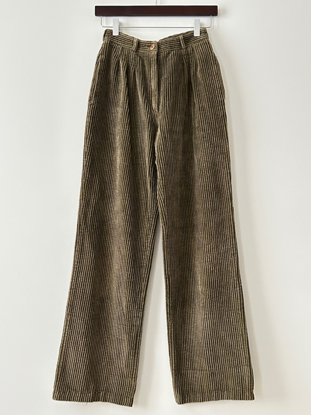 VTG Rudolf Rosner 100% Cotton Olive Corduroy Wide Leg Pants